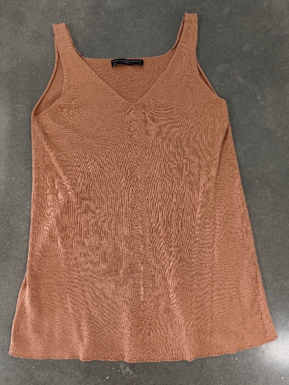 Peruvian Connection pima cotton silk knit tank top S small v-neck orange Peru